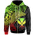 Hawaii Kanaka Maoli Zip up Hoodie Humpback Whale & Coat of Arms Reggae Unisex Reggae - Polynesian Pride