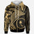 Chuuk Zip up Hoodie Humpback Whale & Coat of Arms Gold Unisex Gold - Polynesian Pride