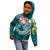 Nauru Polynesian Zip up Hoodie Summer Plumeria (Turquoise) - Polynesian Pride