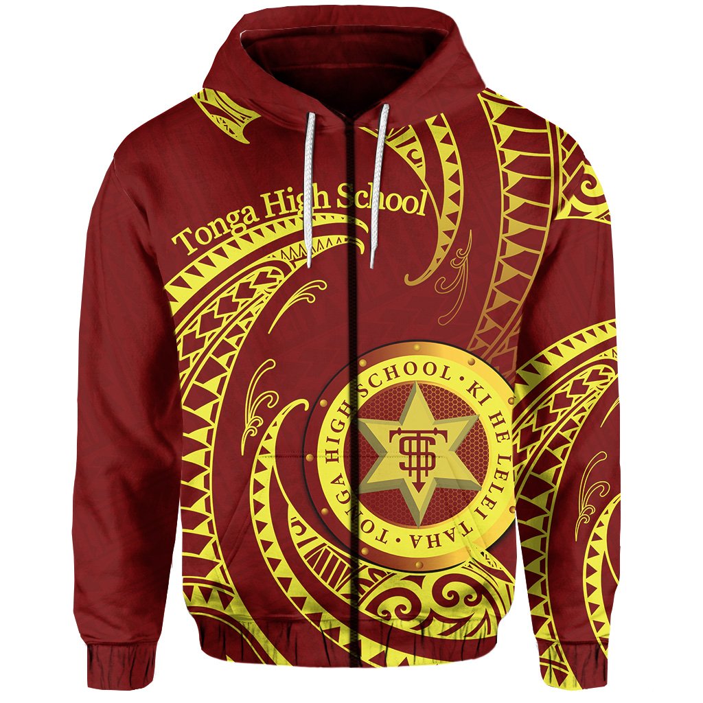 Tonga High School Zip Hoodie Special Polynesian No.1 Unisex Brown - Polynesian Pride