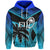 Fiji Rugby Polynesian Zip Hoodie Blue Unisex Blue - Polynesian Pride