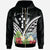 Kosrae Polynesian Zip up Hoodie Kosrae Coat of Arms & Polynesian Tropical Flowers White Unisex White - Polynesian Pride