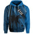 Custom Fiji Zip Hoodie Special Style Tapa No.2 Unisex Blue - Polynesian Pride