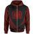 Samoa Zip Hoodie Red Polynesian Patterns Sport Style Unisex Black - Polynesian Pride